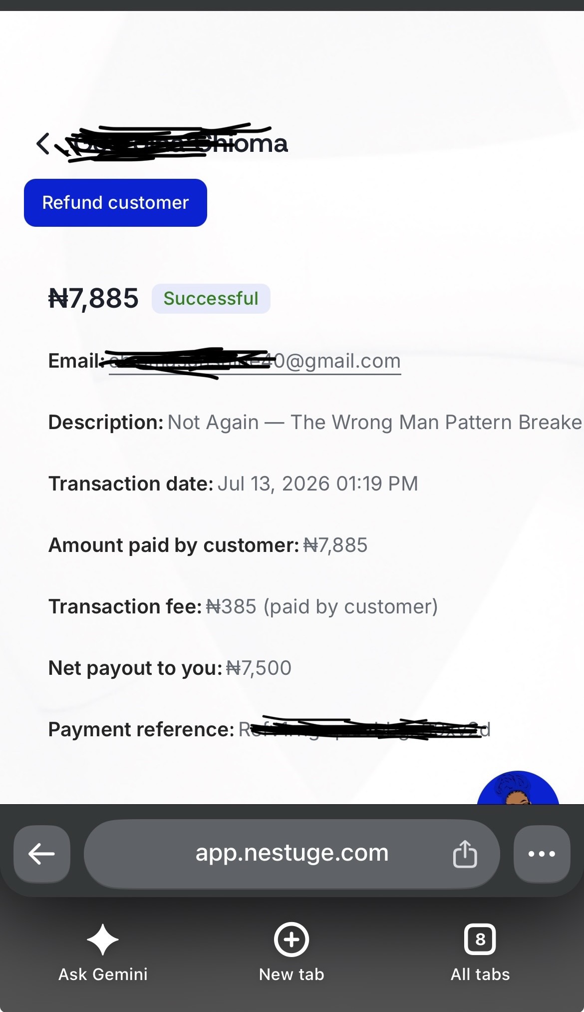 Payment confirmation — Not Again guide